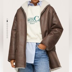 Mango reversible faux shearling coat